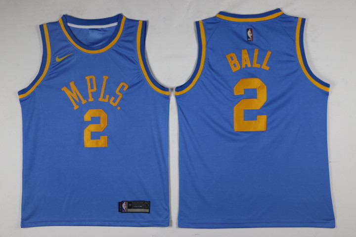 Men Los Angeles Lakers #2 Ball Blue Game Nike NBA Jerseys->phoenix suns->NBA Jersey